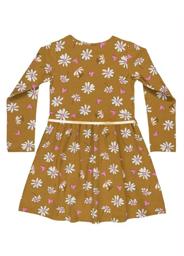 Bee Loop - Vestido Manga Longa Infantil Laranja 3