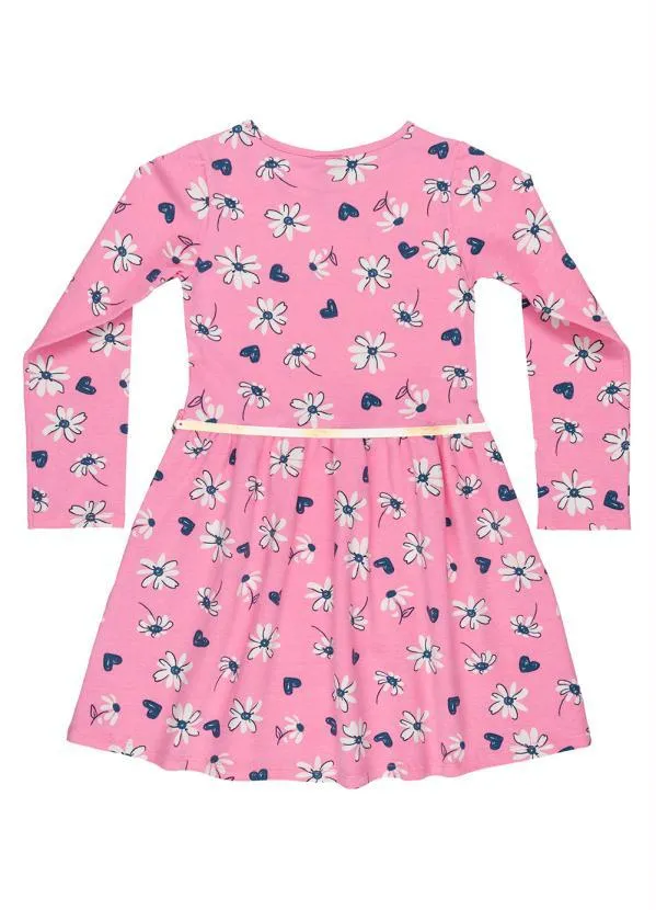 Bee Loop - Vestido Manga Longa Infantil Rosa 3