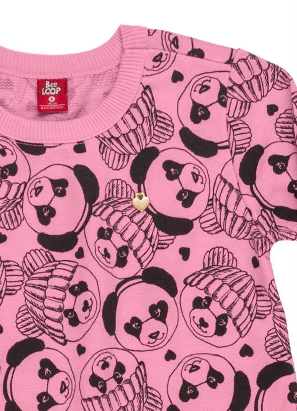 Bee Loop - Vestido Manga Longa Infantil Rosa 2