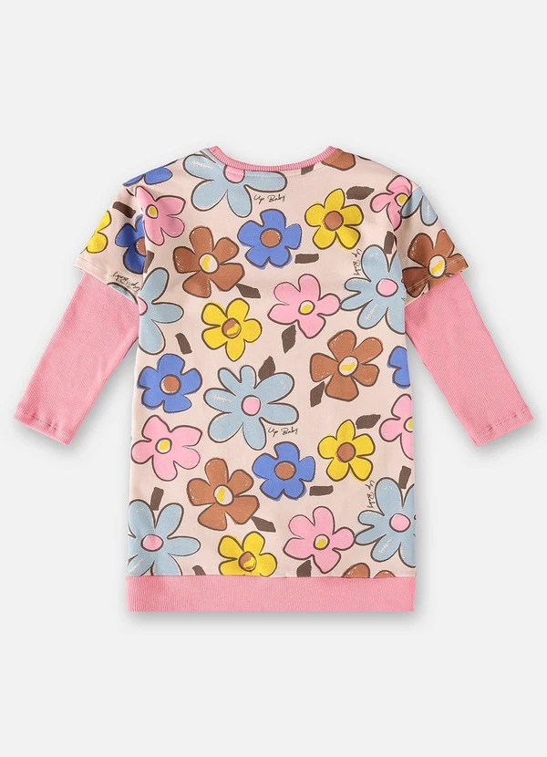 Up Baby - Vestido Manga Longa Infantil Rosa 3