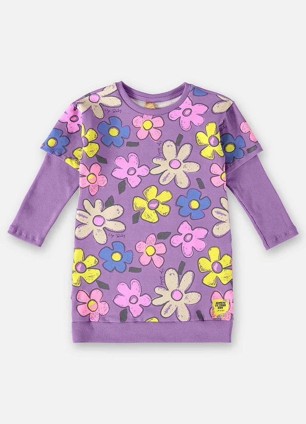 Up Baby - Vestido Manga Longa Infantil Roxo 2