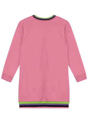 Lilica Ripilica - Vestido Manga Longa Moletom Menina Infantil Ros - LILICA RIPILICA