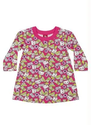 Bee Loop - Vestido Manga Longa para Bebê Rosa - BEE LOOP