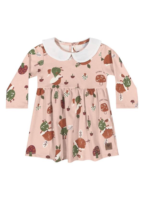 Quimby - Vestido Manga Longa para Bebê Rosa