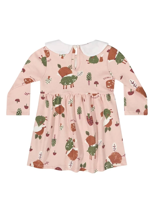 Quimby - Vestido Manga Longa para Bebê Rosa 2