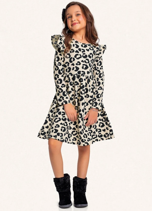 Fakini Kids - Vestido Manga Longa Preto 3