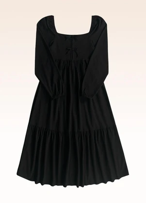 Fakini Kids - Vestido Manga Longa Preto - FAKINI KIDS