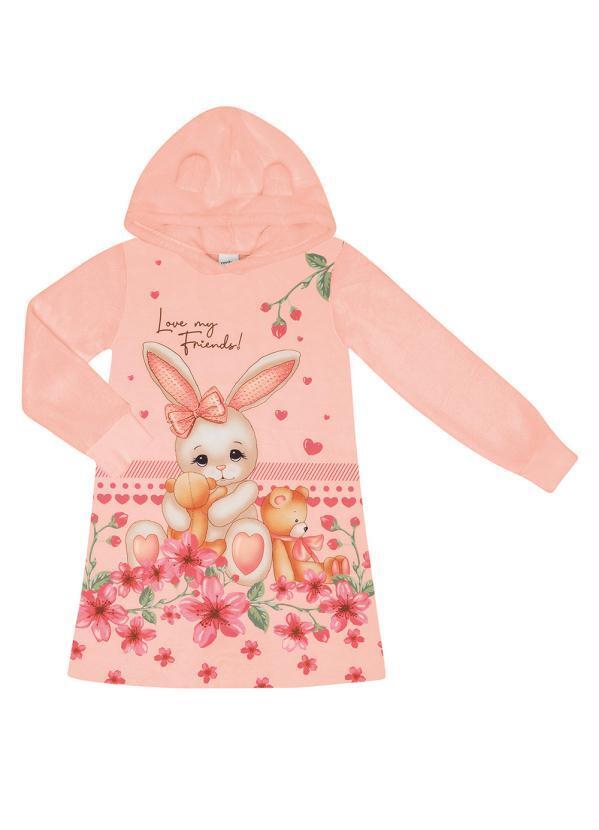 Rovi Kids - Vestido Manga Longa Rosa