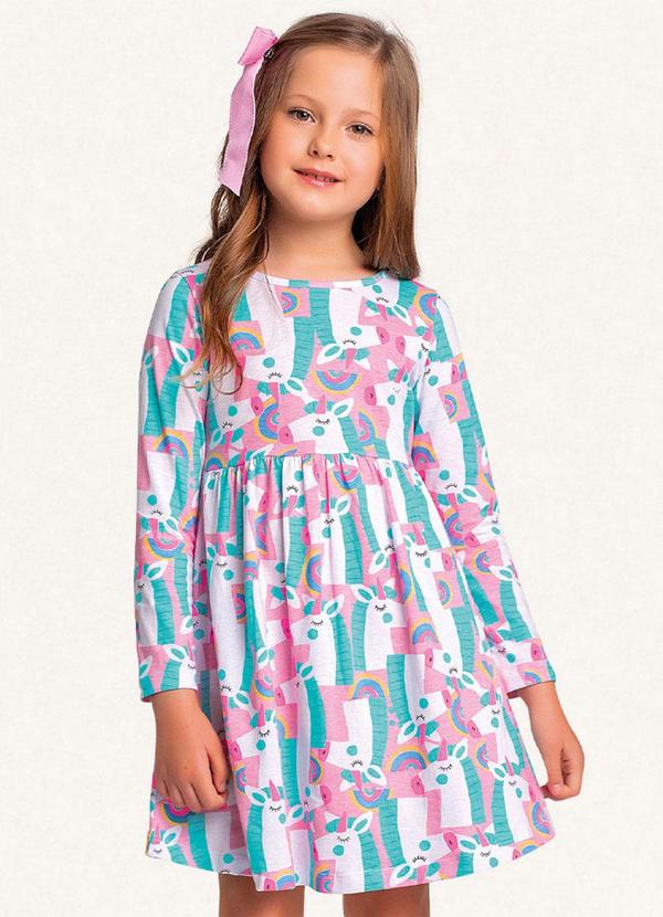 Fakini Kids - Vestido Manga Longa Rosa 3
