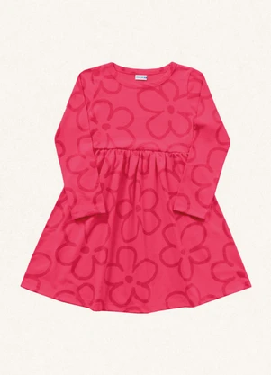 Fakini Kids - Vestido Manga Longa Rosa - FAKINI KIDS