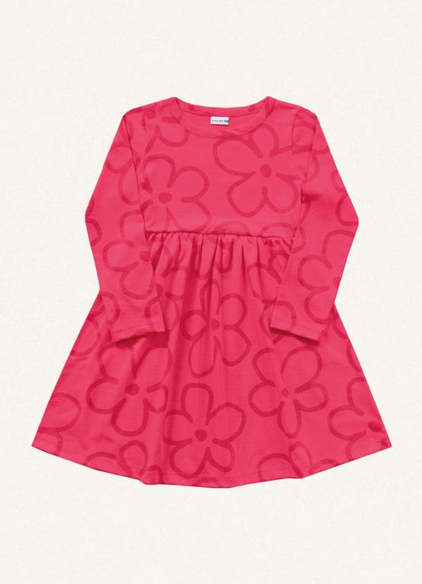 Fakini Kids - Vestido Manga Longa Rosa