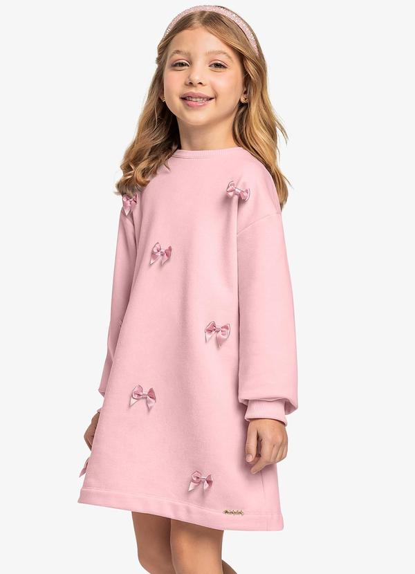 Trick Nick - Vestido Manga Longa Trick Nick Rosa