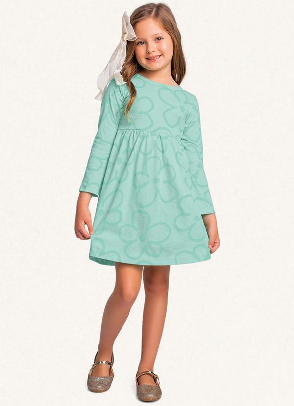 Fakini Kids - Vestido Manga Longa Verde 1