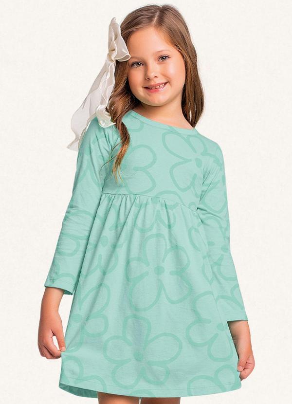 Fakini Kids - Vestido Manga Longa Verde 3