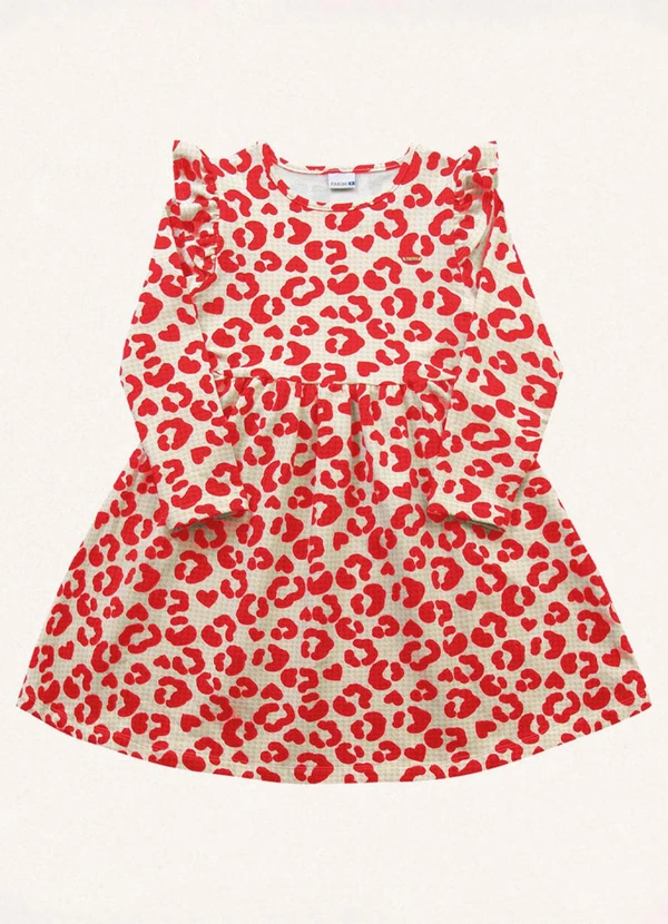 Fakini Kids - Vestido Manga Longa Vermelho