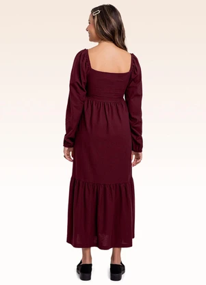 Fakini Kids - Vestido Manga Longa Vermelho - FAKINI KIDS