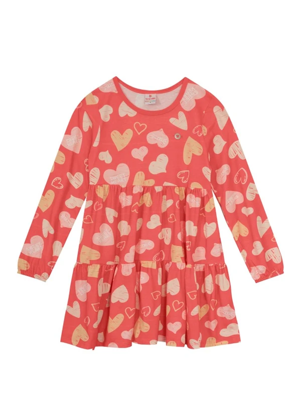 Brandili - Vestido Menina de Corações Laranja 2