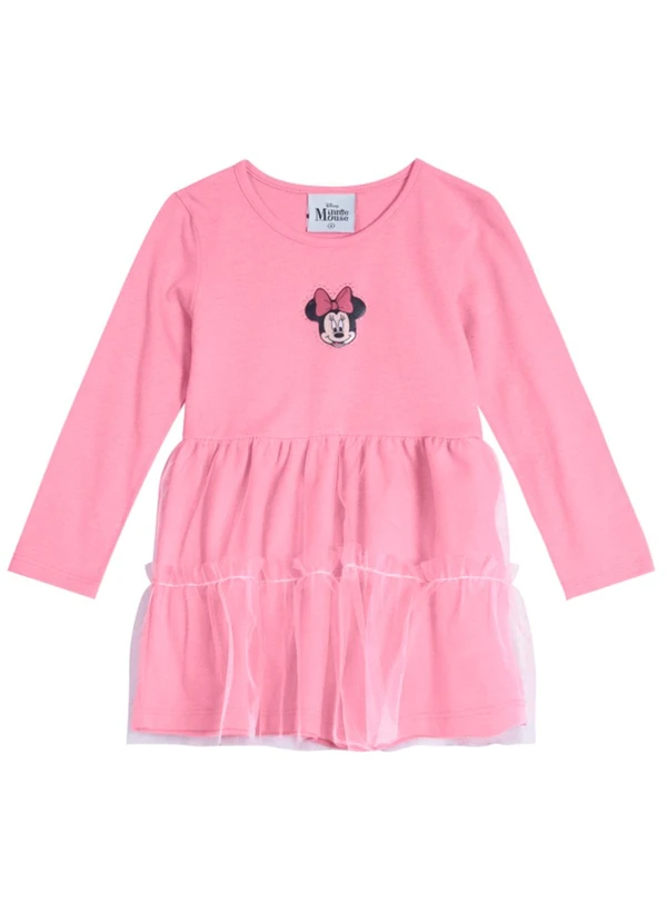 Brandili - Vestido Minnie Infantil Menina Rosa 2