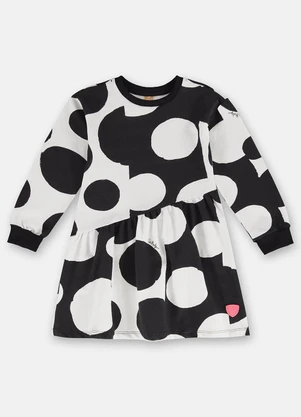 Up Baby - Vestido Molecotton Manga Longa Preto - UP BABY