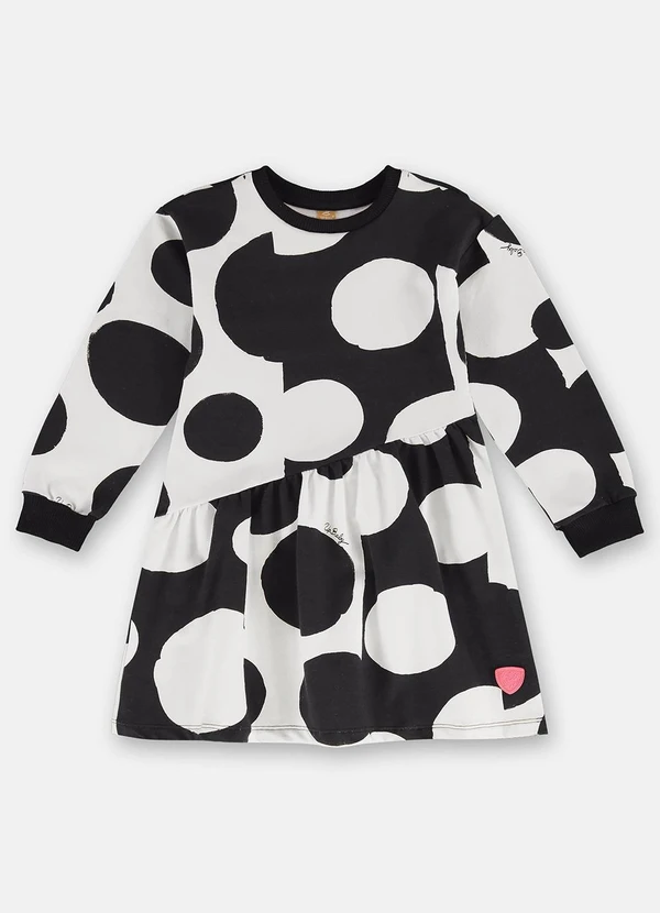 Up Baby - Vestido Molecotton Manga Longa Preto 2