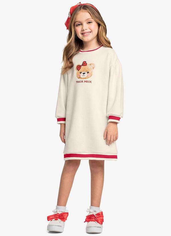 Trick Nick - Vestido Moletom Bege 3