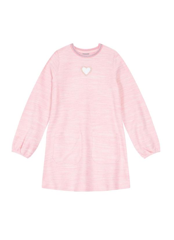 Brandili Mundi - Vestido Moletom Tricô Infantil Menina   Rosa 2