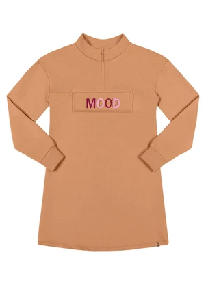 Outlet - Vestido Mood Manga Longa Menina Marrom - OUTLET