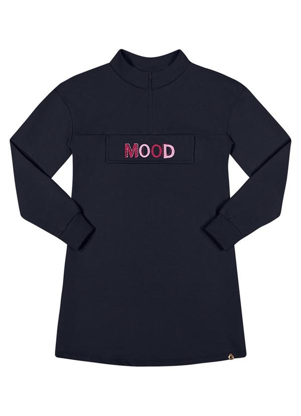 Alenice - Vestido Mood Manga Longa Menina Preto