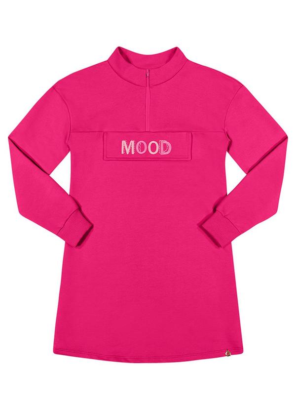 Alenice - Vestido Mood Manga Longa Menina Rosa