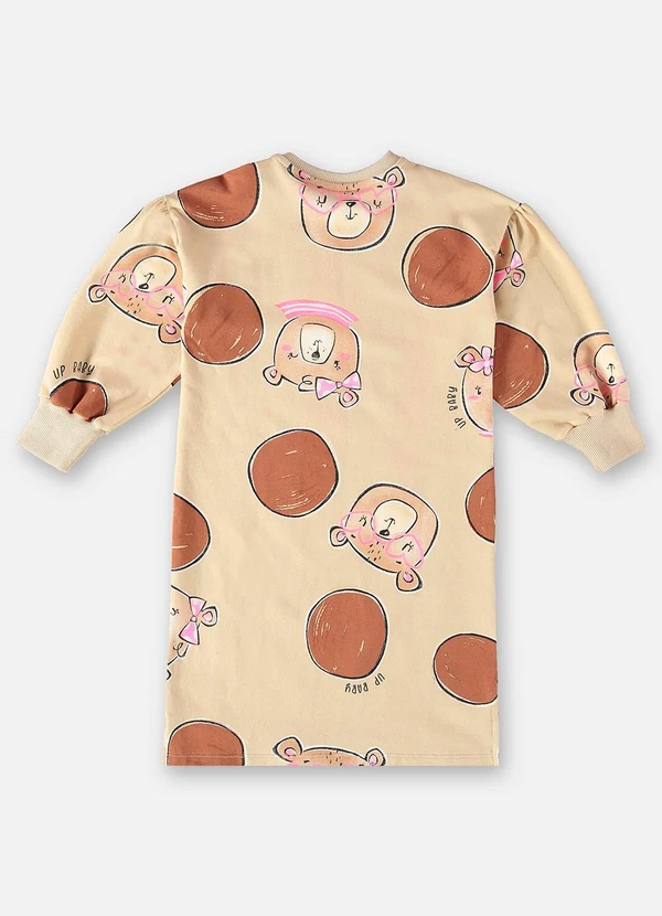 Up Baby - Vestido Mullet Manga Longa Infantil Marrom 3
