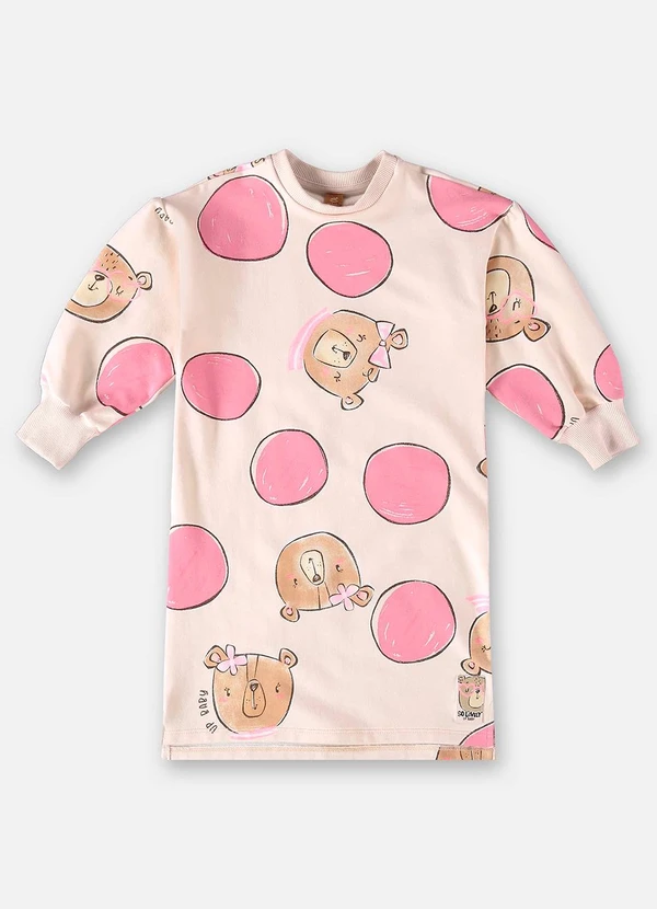 Up Baby - Vestido Mullet Manga Longa Infantil Rosa 2
