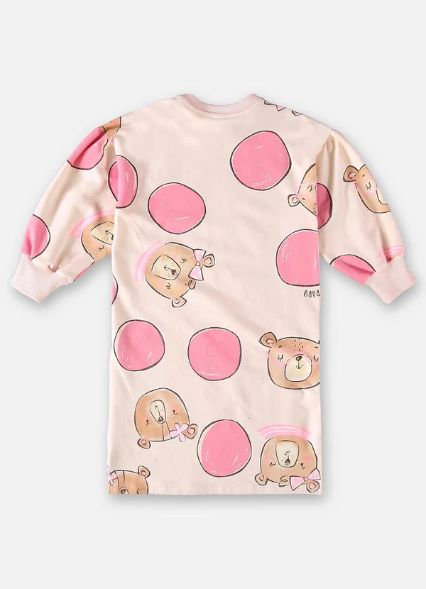 Up Baby - Vestido Mullet Manga Longa Infantil Rosa 3