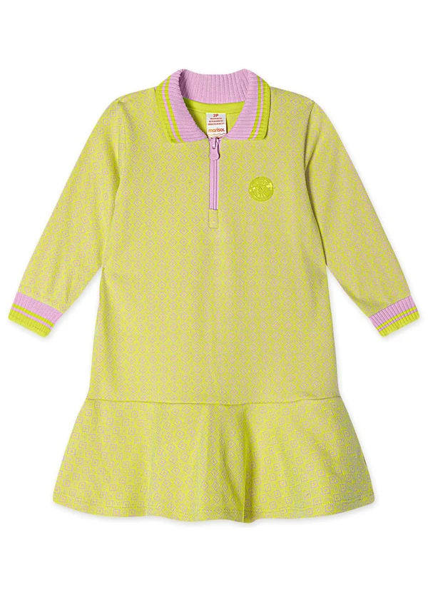 Marisol - Vestido Polo Manga Longa Infantil Verde 2