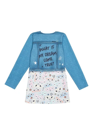Abrange - Vestido Total Print Jeans Azul - ABRANGE