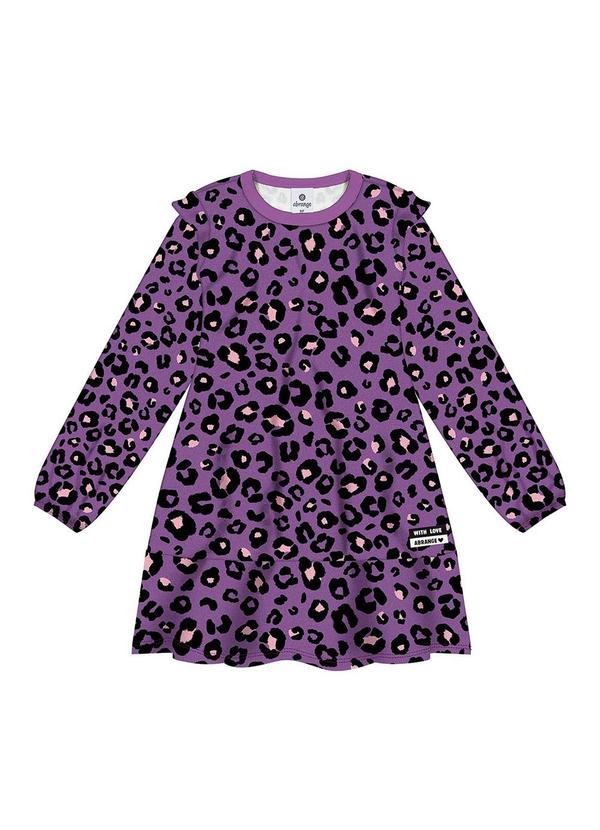 Abrange - Vestido Total Print Roxo