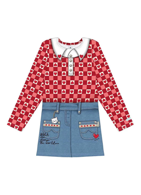 Abrange - Vestido Total Print Vermelho 2