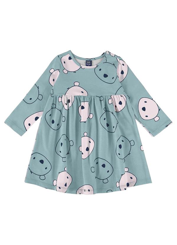 Bee Loop - Vestido Ursinho em Cotton Azul