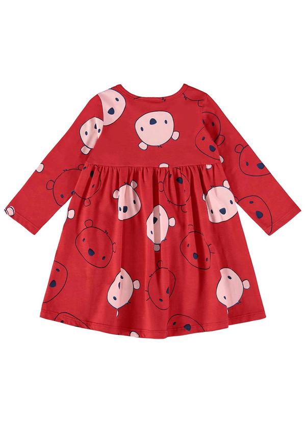 Bee Loop - Vestido Ursinho em Cotton Vermelho