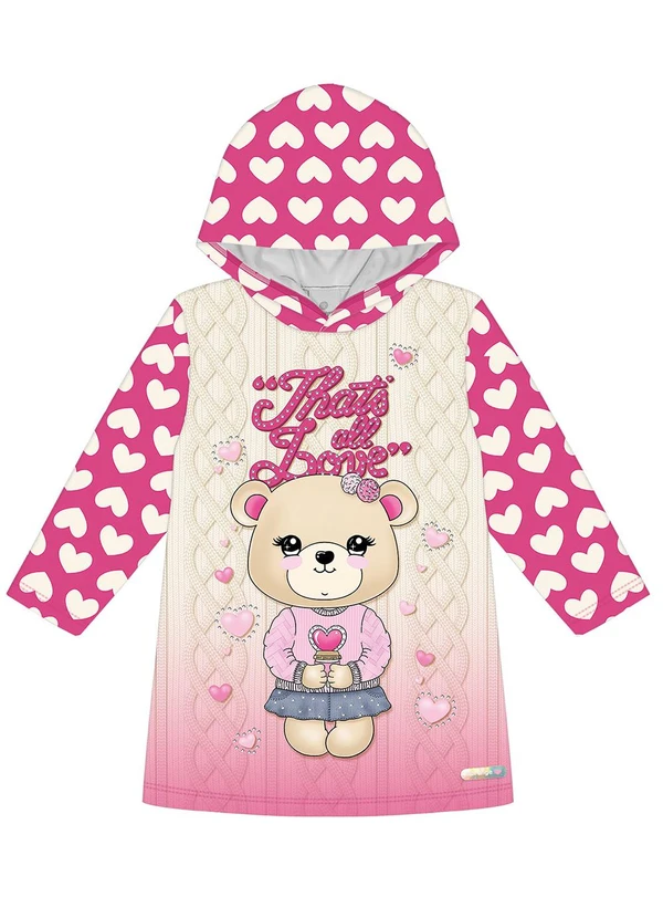 Abrange - Vestido Ursinho Rosa