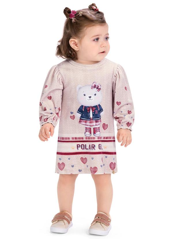 Alenice - Vestido Urso Polar Menina Marrom