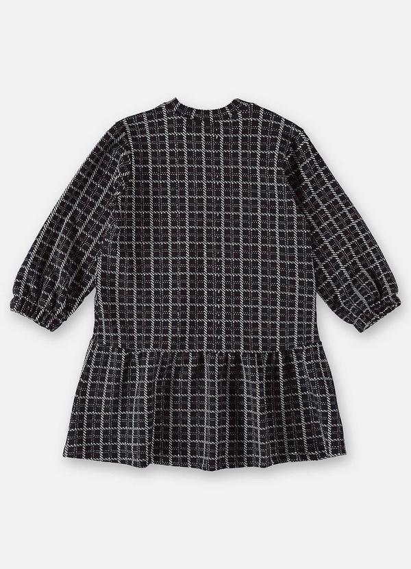Up Baby - Vestido Xadrez em Jacquard Infantil Preto 2