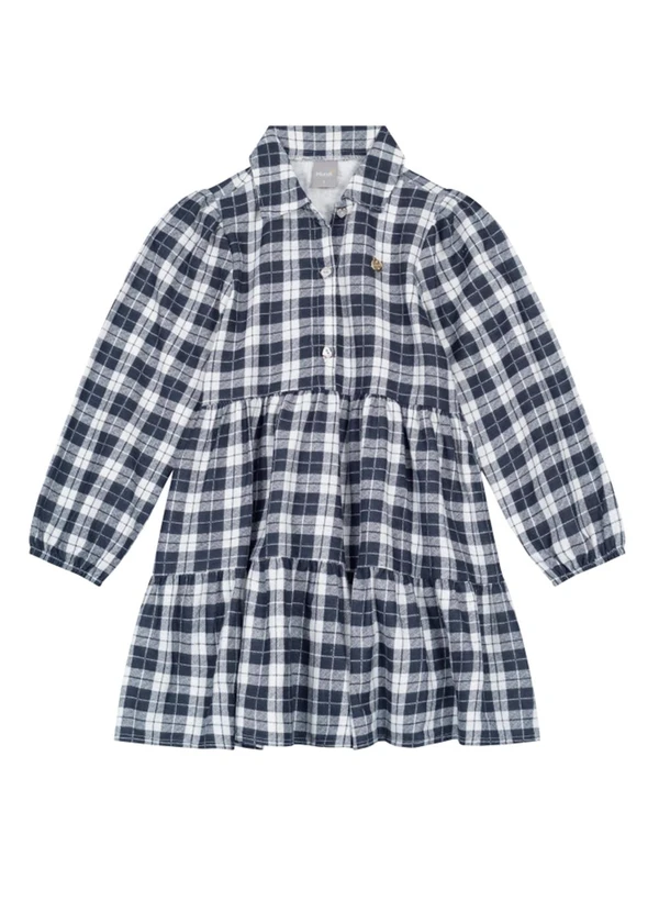 Brandili Mundi - Vestido Xadrez Infantil Menina Branco 2