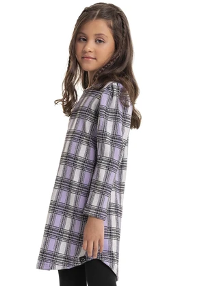 Quimby - Vestido Xadrez Infantil Roxo - QUIMBY