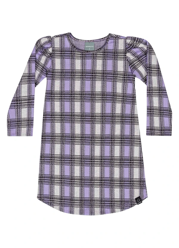 Quimby - Vestido Xadrez Infantil Roxo 3