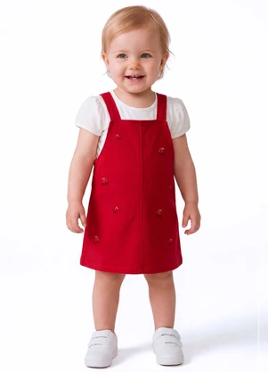 Colorittá - Conjunto Bebê Menina Bordado Cerejas Vermelho - COLORITTÁ