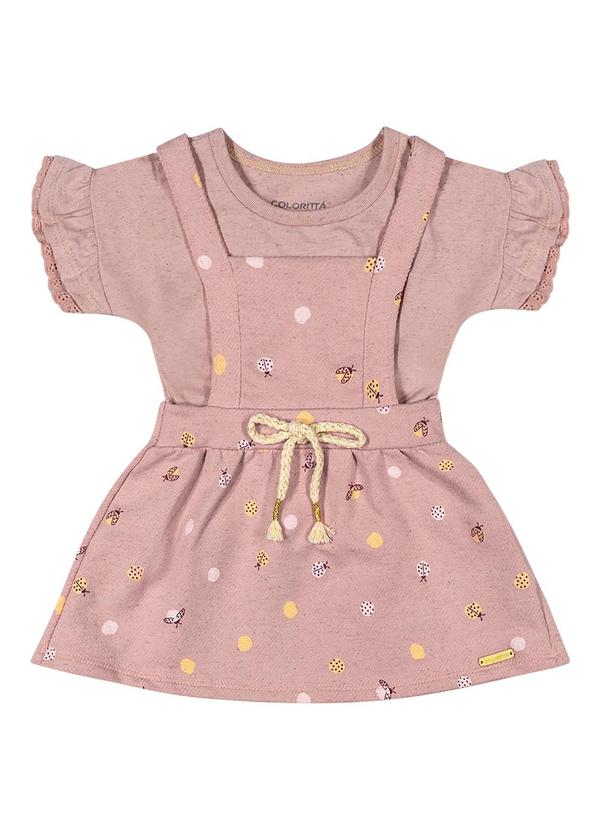 Colorittá - Conjunto Bebê Menina Salopete Colorittá Rosa