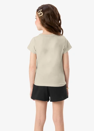 Rovi Kids - Conjunto Blusa com Shorts Infantil Bege - ROVI KIDS