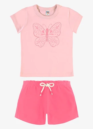 Rovi Kids - Conjunto Blusa com Shorts Infantil Rosa - ROVI KIDS
