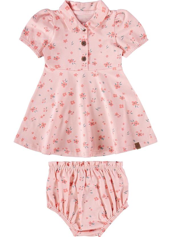 Malwee Kids - Conjunto Floral Godê Menina Rosa