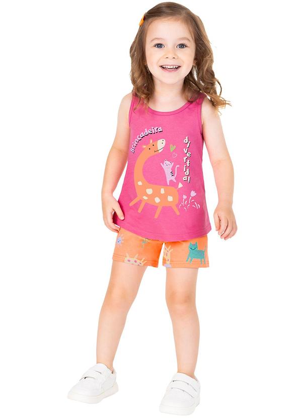 Malwee Kids - Conjunto Rosa Bichinhos com Glitter Menina